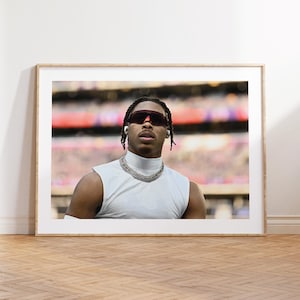 Justin Jefferson Poster, Minnesota Vikings Print, NFL Wide Receiver Print, Football Fan Gift, Sport Decor, Teen Room Decor,Photograph Prints