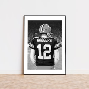 Aaron Rodgers Poster, New York Jets, NFL Print, Fan Print, Black and White Wall Art, Sport Poster, Photograph Prints, American Football Gift