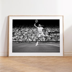Roger Federer Druck, Federer, Schweizer Tennis, Schwarz-Weiß-Wandkunst, Fotodruck, Tennisgeschenk, ATP-Fans, Sportgeschenk, Sport Schlafzimmerdekor