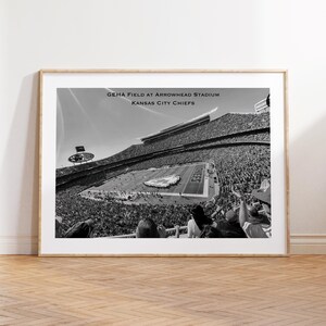GEHA Field at Arrowhead Stadium, Kansas City Chiefs, NFL Print, Fan Poster, Black and White, Sport Decor, American Football Stadium Print