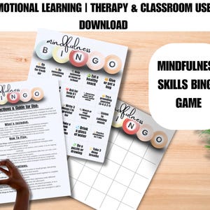 Mindfulness Bingo Game | Printable Self-Care Activity | Social Emotional Learning |  Emotional Regulation Game | Instant Download