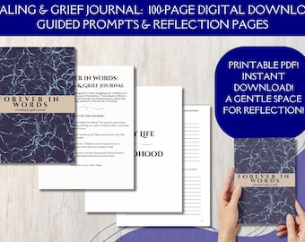 Grief & Healing Journal | Guided Prompts for Loss Reflection | Memory Book for Processing Grief | Digital Download Self Care Healing Journal