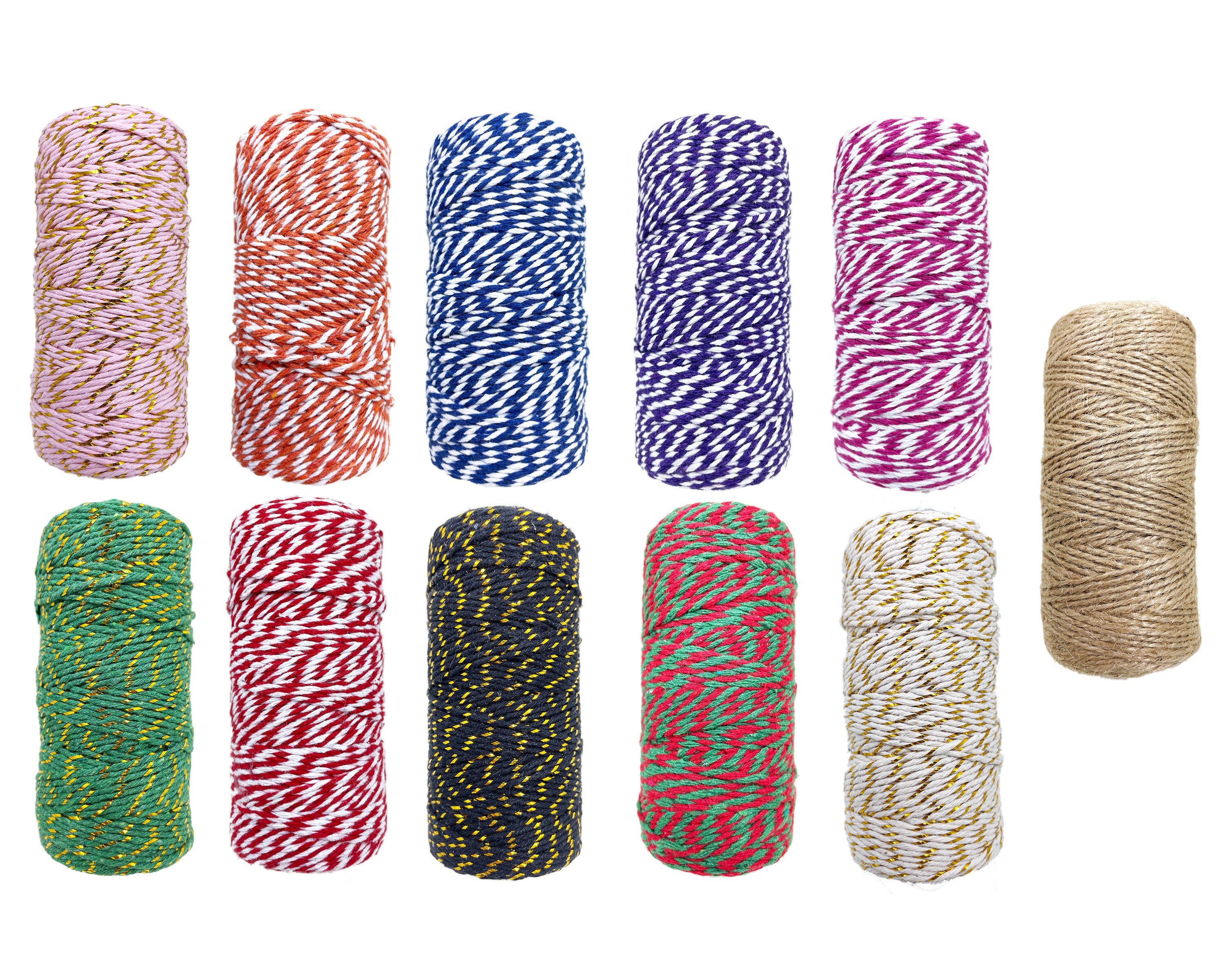 Christmas Cotton Twine And Natural Jute String Rope For Holiday Gift