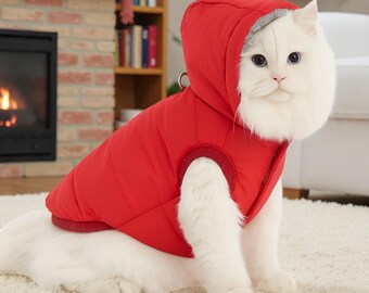 Robe Couverture Sweat à Capuche Avec Poche Pour Chat - Hiver Chaud - Confortable Et Oversize