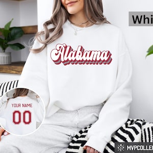 Retro Alabama Football Sweatshirt - Vintage Alabama Football Crewneck - Trendy Alabama Shirt - Customized Football Sweatshirt