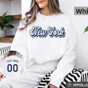 Retro New York Baseball Sweatshirt - Vintage New York Baseball Crewneck - Trendy New York Shirt - Customized Baseball Sweatshirt