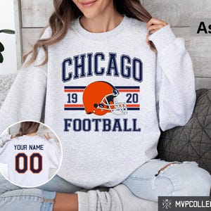 Retro Chicago Football Sweatshirt - Vintage Chicago Football Crewneck - Trendy Chicago Shirt - Customized Football Sweatshirt