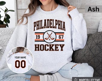 Moletom retrô de hóquei do Philadelphia - Moletom vintage de hóquei do Philadelphia - Camiseta moderna do Philadelphia - Moletom de hóquei personalizado