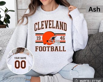 Retro Cleveland Football Sweatshirt - Vintage Cleveland Football Crewneck - Trendy Cleveland Shirt - Customized Football Sweatshirt