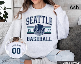 Retro Seattle Baseball Sweatshirt - Vintage Seattle Baseball Crewneck - Trendy Seattle Shirt - Customized Baseball Sweatshirt