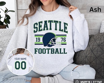Retro Seattle Football Sweatshirt - Vintage Seattle Football Crewneck - Trendy Seattle Shirt - Customized Football Sweatshirt