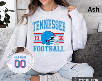 Sudadera retro de fútbol americano de Tennessee - Sudadera vintage de cuello redondo de fútbol americano de Tennessee - Camiseta moderna de Tennessee - Sudadera de fútbol americano personalizada