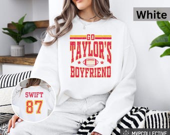 Sudadera Go Taylor's Boyfriend - Kansas City Swiftie Retro - Cuello redondo vintage de fútbol americano de Kansas City - Sudadera Travis Kelce