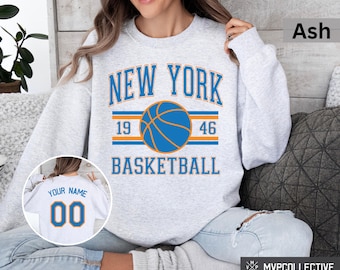 Retro New York Basketball Sweatshirt - Vintage New York Crewneck - Trendy New York Shirt - Customized Basketball Sweatshirt
