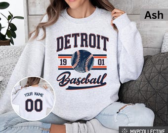 Retro Detroit Baseball Sweatshirt - Vintage Detroit Baseball Crewneck - Trendy Detroit Shirt - Customized Baseball Sweatshirt