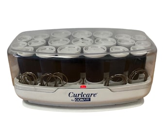 Vtg 1995 Conair Curlcare 20 Hot Rollers Curlers Clips Steam CHV20R-H Flocked