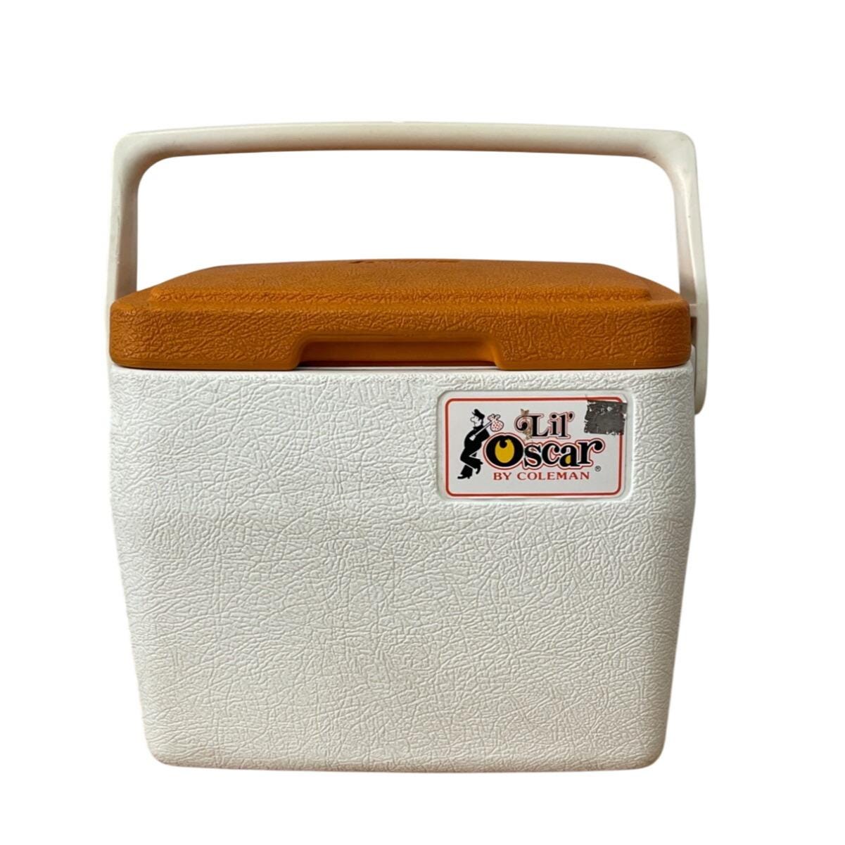 Vintage Coleman Lil Oscar Cooler 5272 Retro Orange White Cup