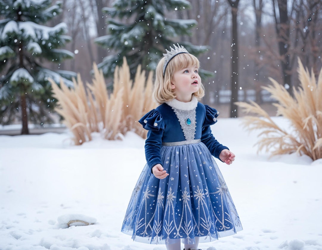 Elsa-inspired Winter Princess Dress for Girls Ice Princess Costume ...