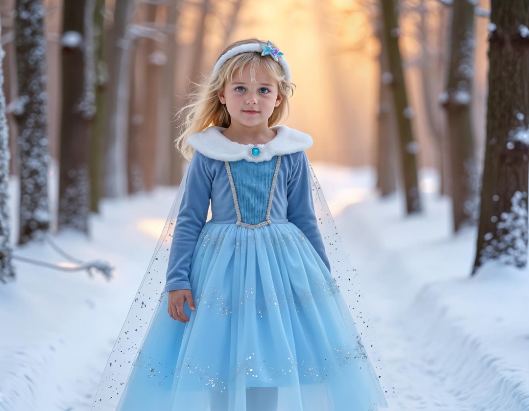 Elsa-inspired Winter Princess Dress for Girls Frozen-inspired Costume ...