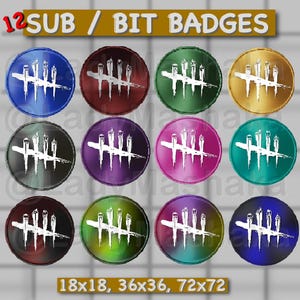 12 Dead by Daylight Twitch Sub / Bit Badges Coin Set