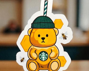 Naklejka Honey Bear – wodoodporna naklejka Starbucks Bearista