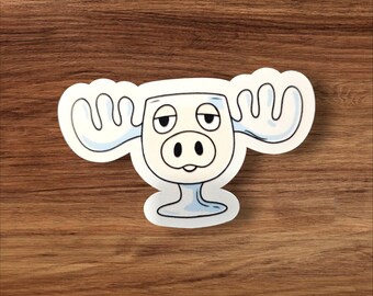 Naklejka na kubek Lampoon Moose – wodoodporna naklejka świąteczna