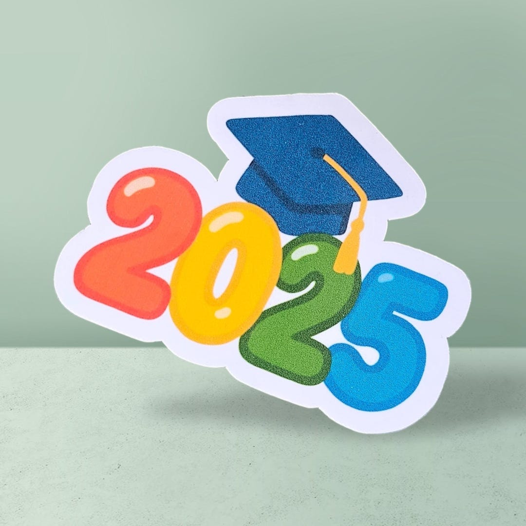 Class of 2025 Graduation Sticker – Waterproof Grad Cap Decal - Etsy