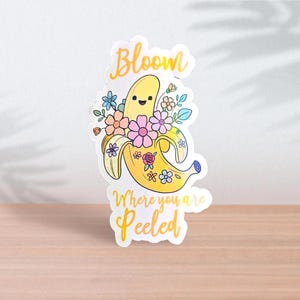 Bloom Where You Are Peeled -Banana Sticker holographic sticker motivational gift