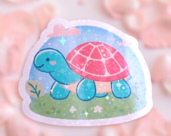 Naklejka Pastel Turtle – Holograficzna naklejka winylowa