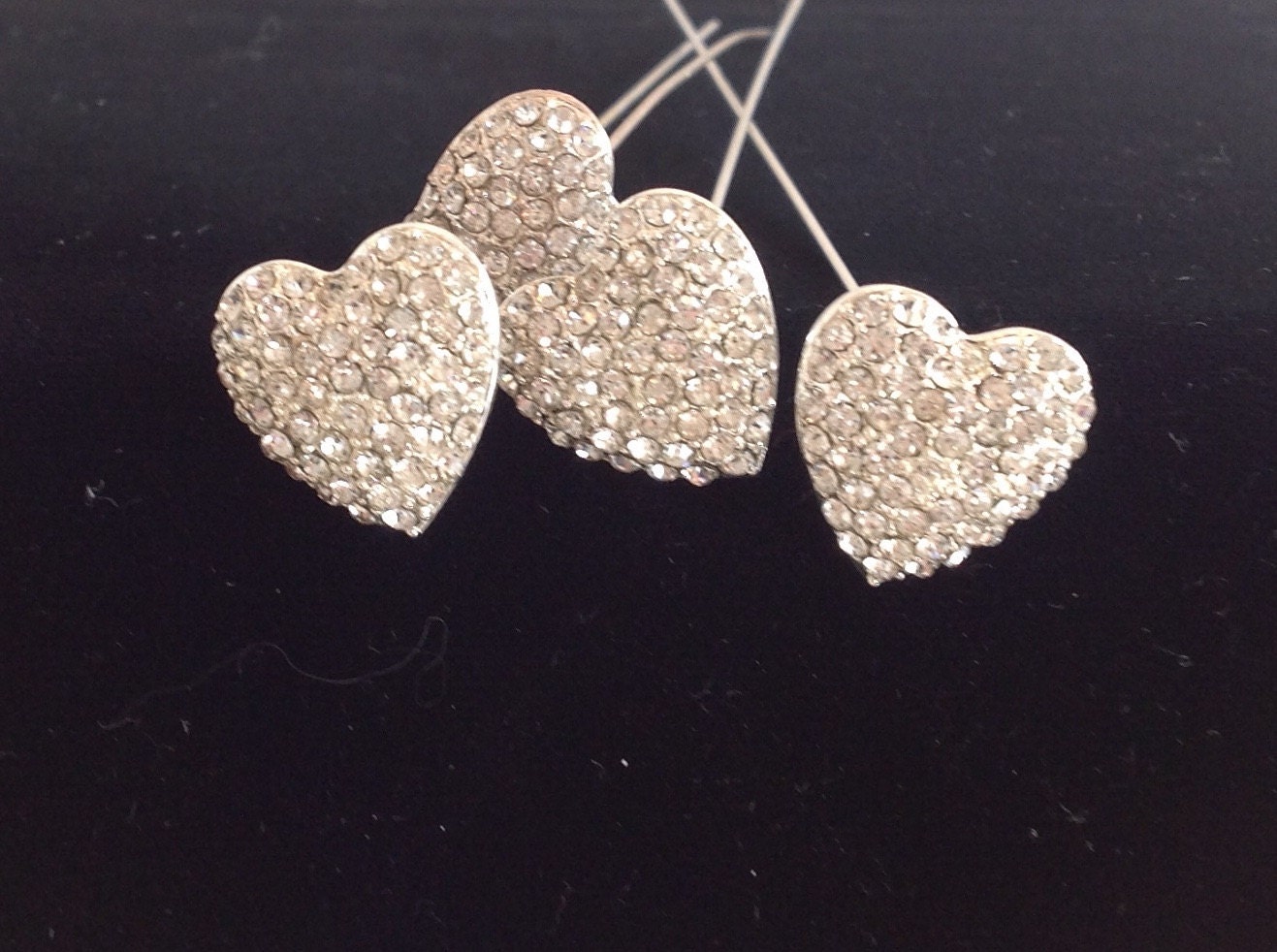 Heart Crystals for Your Wedding Bouquet / Cake Etsy