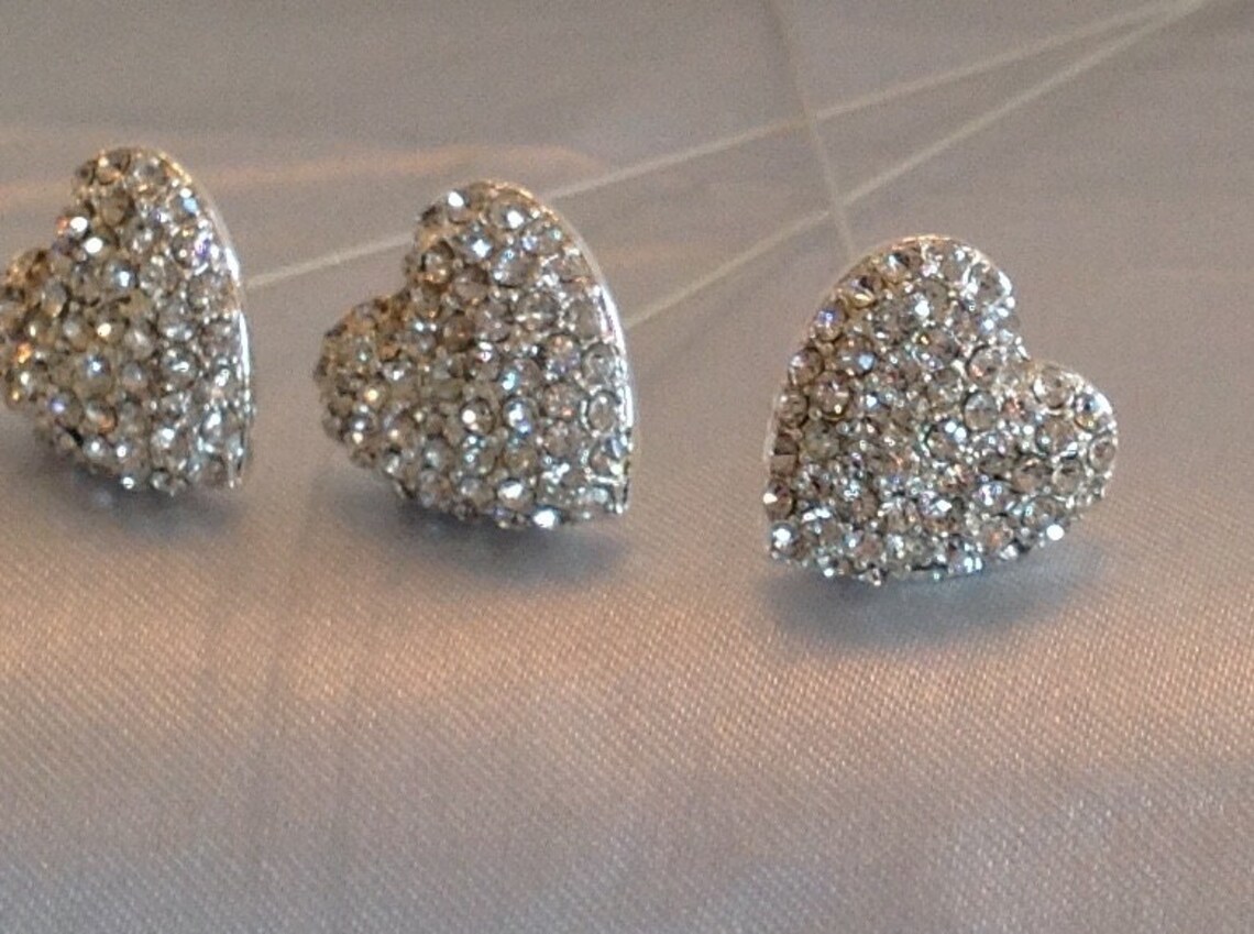 Heart Crystals for Your Wedding Bouquet / Cake Etsy