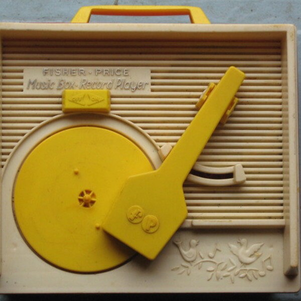 Vtg 70s FISHER PRICE Wind up Record Player Music Box