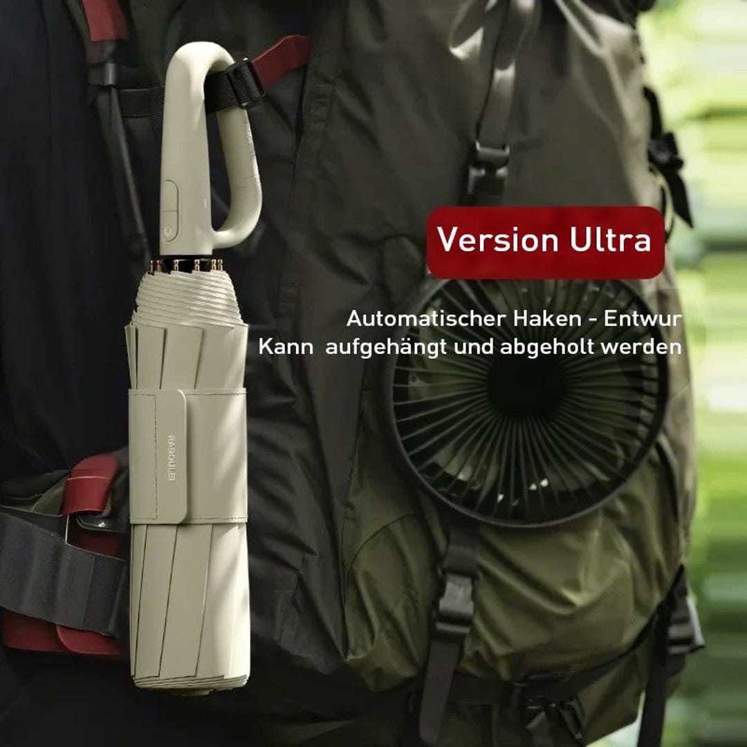 SMATI Mini-Taschenschirm Winddicht – Automatisch öffnend, 97 Cm Durchmesser, Mit Etui (Weiße Vögel)