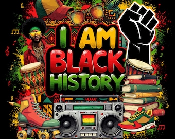 I Am BLACK History PNG