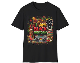 I Am Black History Shirt - Black Pride Tee, Afrocentric Apparel, Black History Month Gift, Cultural T-Shirt, Retro Hip Hop Design