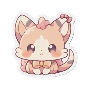 Kawaii Cat Die-Cut Magnets | Kawaii Decor, Fridge Magnet, Gift for Cat Lovers, Cute Home Decor, Animal Themed Magnets
