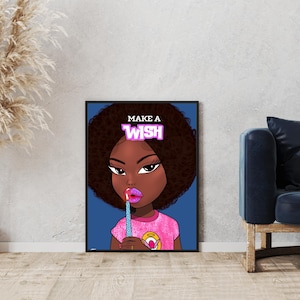 Wandkunst - Poster und Karte - Bratz, Wish, Afro, Femme, Empowerment, Girl Power - Zuhause - Wanddekorationen - Innendekoration