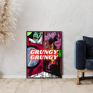 Art mural - Affiche et carte - grunge, rétro, underground, pop art, néon, moderne - Domicile - Décorations murales - Décoration intérieure