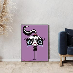 Arte de parede - Pôster e cartão - Pôster e cartão de personagem triste, triste, olhos, emoção - Casa - Decorações de parede interiores