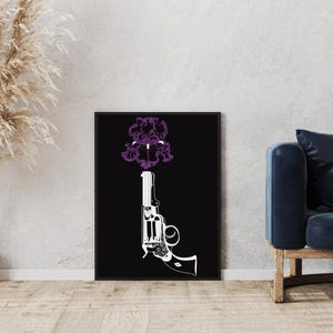 Art mural - Affiche et carte - artistique, arme, fleur, engagée - Domicile - Décorations murales - Décoration intérieure