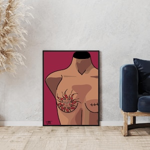 Art mural - Affiche et carte - Affiche et carte femme, féministe, cicatrice, cancer - Domicile - Décorations murales - Décoration intérieure