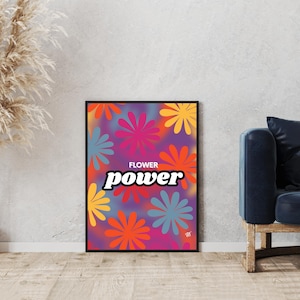 Art mural - Affiche et carte - sunshine, peace and love, hippie, retro, fleurs - Domicile - Décorations murales - Décoration intérieure