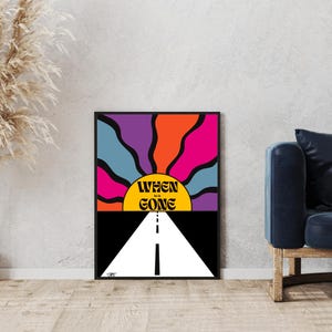 Arte de pared - Póster y mapa - Años 70, retro, atardecer, colorido, viajes - Hogar - Decoración de paredes - Decoración de interiores
