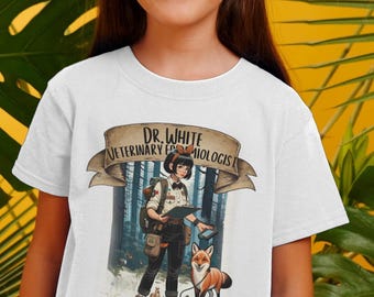 snow white modern princess tshirt for STEM girls shirt veterinarian tee not disney princess t-shirt forest wildlife scientist empowering