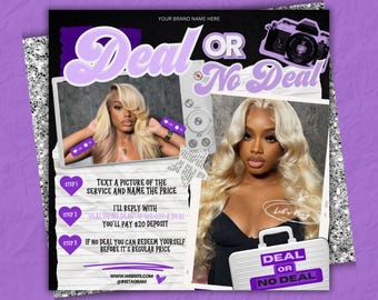 Deal or No Deal Beauty Flyer: Editable Canva Template (Instant Download