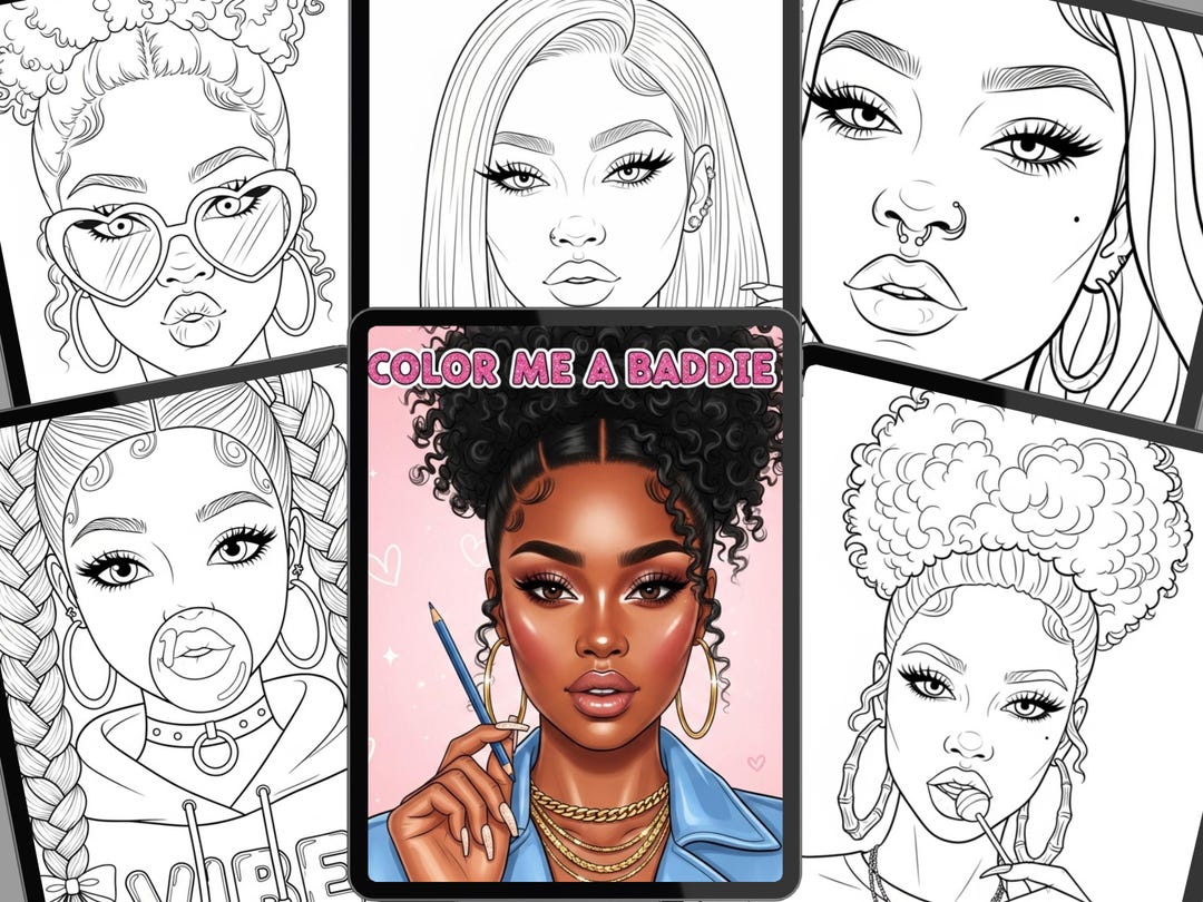 Black Girl Coloring Book for Adults: Self-Care Portraits (Digital Download)