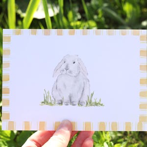 Cute Bunny Postcard- Watercolour Art Print
