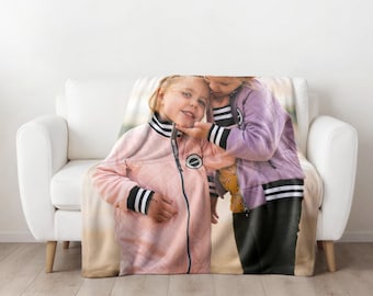 Personalized photo blanket with your own photo | Gift for birthdays, Christmas, Mother's Day & home | Cozy blanket