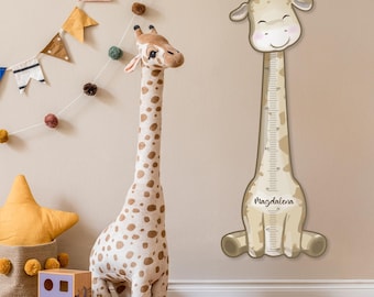 Personalized growth chart for children's room – Giraffe – Gift for birth & 1st birthday – Growth chart with name