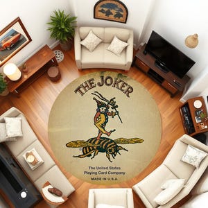 Jogo de cartas, abelha, palhaço impresso, tapete personalizado, design de casa, tapete, casa, tapete de chão, tapete de área, cor suave, decoração de casa, decoração de casa